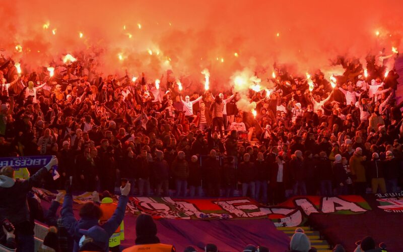 Fans of Bosnian teams clashing after a match