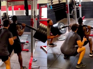 Browns' RB Nick Chubb Comes Close to Shattering Barbell While Squatting Over 600lbs