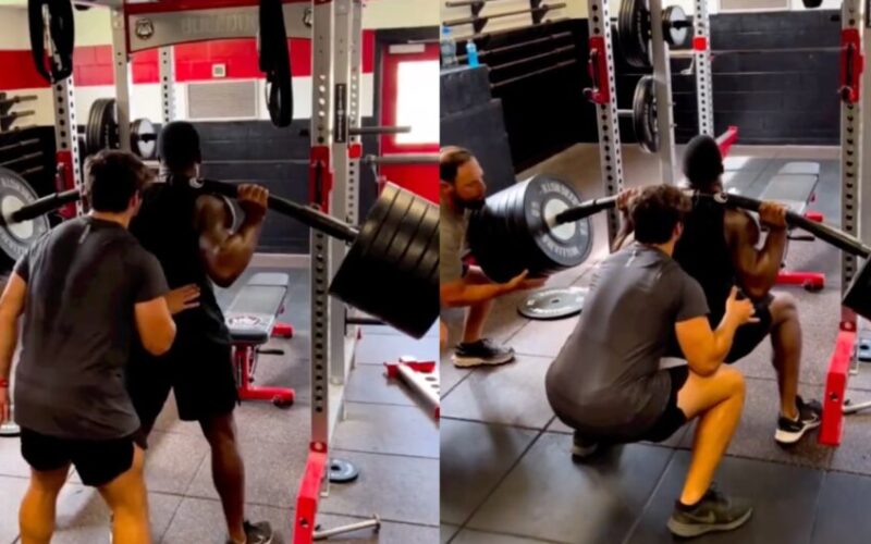 Browns' RB Nick Chubb Comes Close to Shattering Barbell While Squatting Over 600lbs