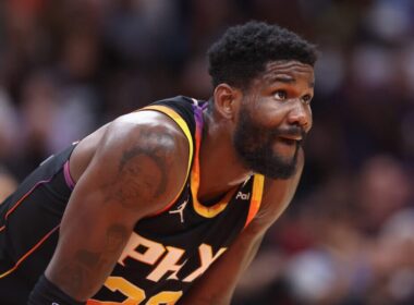 Deandre Ayton working out on a basketball court