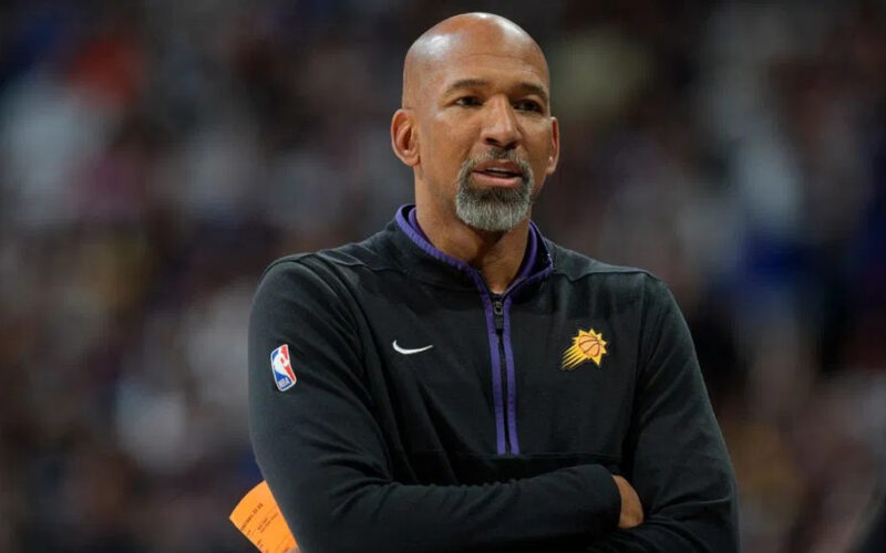 Monty Williams on the sidelines coaching the Detroit Pistons