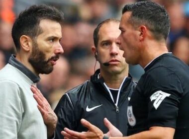 West Bromwich Albion head coach Carlos Corberan shown red card during a match