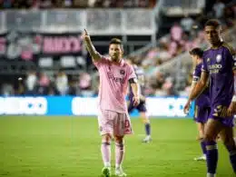 Lionel Messi playing football for Inter Miami