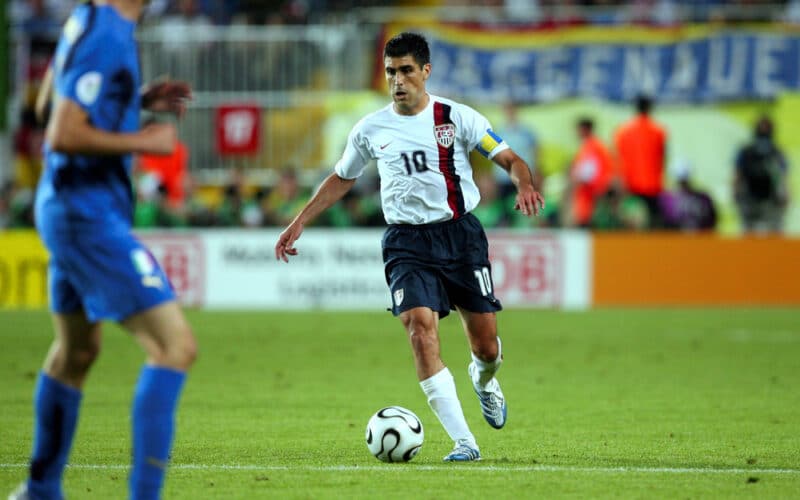Gio Reyna playing football for the USA